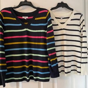 2 Vneck pullover sweaters. Croft and Barrow. Size M